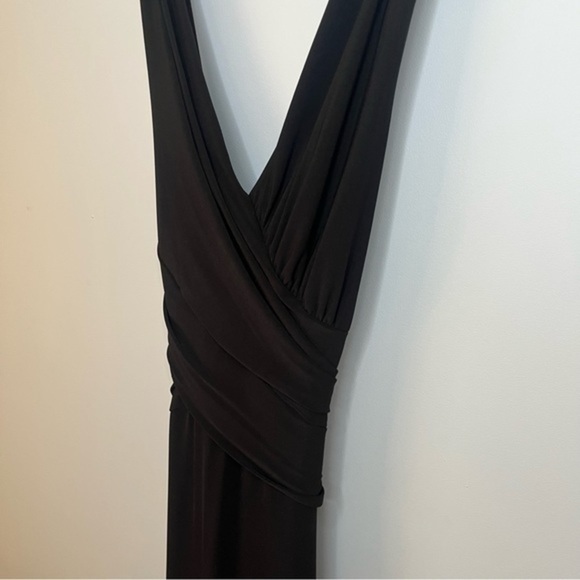 Vera Wang Sleeveless Matte Black Jersey Knit Timeless Classic Maxi Dress Size 4 - Picture 4 of 16